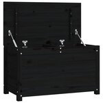 vidaXL Boîte de rangement Noir 80x40x45 5 cm Bois massif de pin