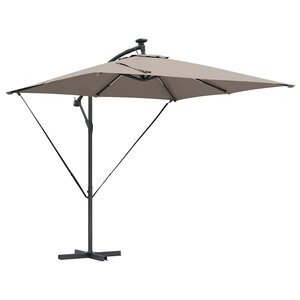 vidaXL Parasol banane à mât déporté Taupe 249 x 249 x 250 cm