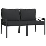 Salon de jardin meuble d'extérieur ensemble de mobilier 6 pièces avec coussins gris acier 02_0016764