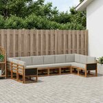 vidaXL Ensemble de canapés d'extérieur 10 Pièces Naturel et gris clair