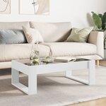 vidaXL Table basse avec LED infini blanc 90x53x30 cm