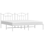 vidaXL Cadre de lit métal sans matelas et tête de lit blanc 200x200 cm