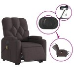 vidaXL Fauteuil inclinable de massage électrique Marron foncé Tissu