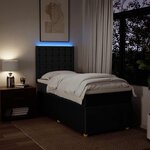 vidaXL Sommier à lattes de lit avec matelas Noir 90x200 cm Tissu