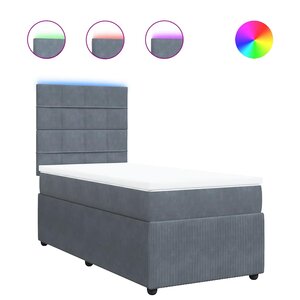 vidaXL Sommier à lattes de lit avec matelas Gris foncé 100x200 cm