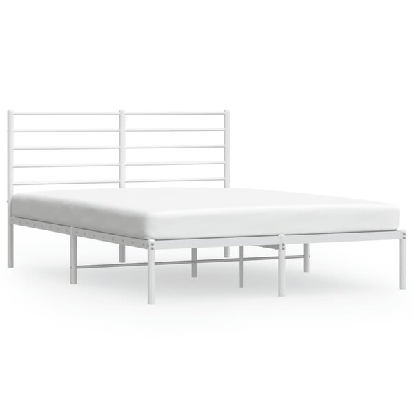 vidaXL Cadre de lit métal sans matelas et tête de lit blanc 120x200 cm
