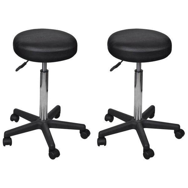 vidaXL Tabourets de bureau lot de 2 Noir 35 5x84 cm Similicuir