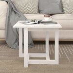 vidaXL Table basse Blanc 50x50x45 cm Bois massif de pin