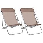 vidaXL Chaises plage pliantes lot de 2 textilène acier enduit poudre