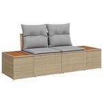 vidaXL Ensemble de canapé de jardin 6 Pièces Beige Poly rotin
