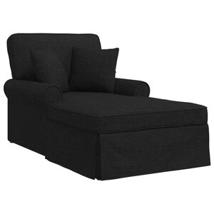 vidaXL Chaise lounge avec jupe Noir 91 x 157 x 91 cm tissu