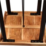 vidaXL Ensemble de bar 3 Pièces Bois d'acacia Cuir véritable et toile