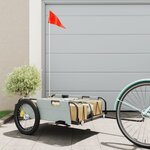 vidaXL Remorque de vélo gris tissu oxford et fer