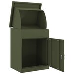 vidaXL Boîte de dépôt de colis Vert olive 47 5 x 38 x 59 cm Acier