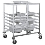 vidaXL Chariot à plateaux 12 bacs GN 75x55x87 cm acier inoxydable