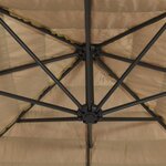 vidaXL Parasol de jardin avec LED et mât en acier marron 388x388x248cm