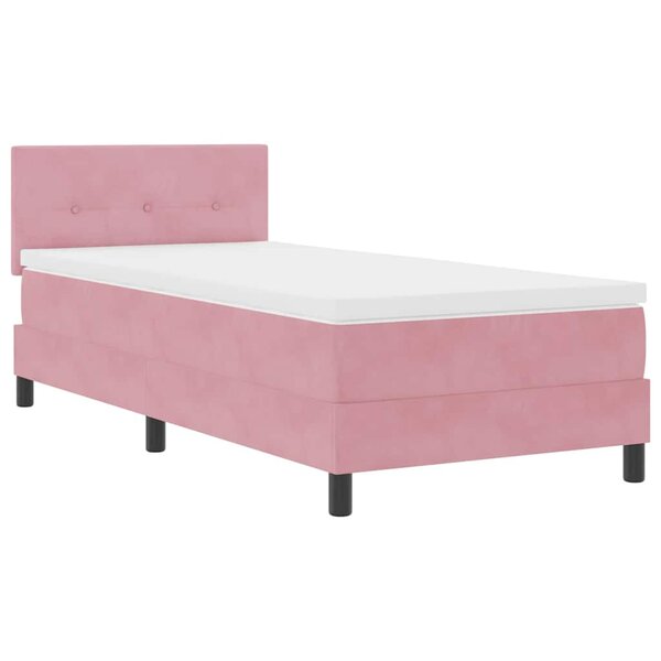 vidaXL Lit à ressorts avec matelas Rose 80 x 200 cm Velours