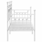 vidaXL Cadre de lit de jour avec tête de lit Blanc 75 x 190 cm Acier