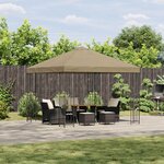 vidaXL Pavillon 3 x 3 m Beige Polyester et Acier 190 gsm