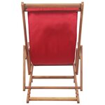 vidaXL Chaise pliable de plage Tissu et cadre en bois Rouge