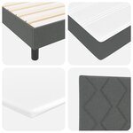 Lit à sommier tapissier vidaXL avec matelas gris foncé 160x200 cm tissu