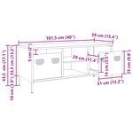 vidaXL Meuble TV blanc 101 5x39x43 5 cm acier laminé à froid