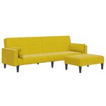 vidaXL Canapé-lit à 2 places avec repose-pied jaune velours