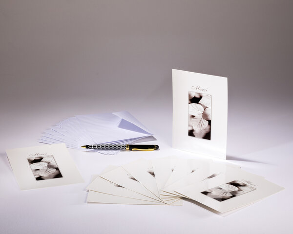 Sachet de 10 cartes simples de remerciements de condoléances et 10 enveloppes