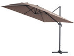 Parasol jardin déporté Alu "Sun 3" - Carré - 3 x 3 m - Taupe - Dalles incluses