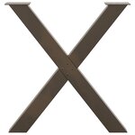 vidaXL Pieds de table à manger en forme de X  2 pièces  acier naturel  70 x (72-73) cm