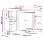 vidaXL Buffet Chêne noir 100 x 35 5 x 60 cm Bois d'ingénierie