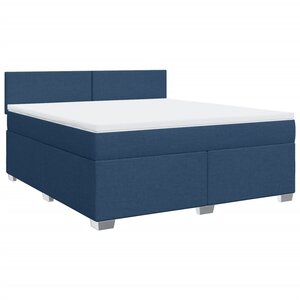 vidaXL Sommier à lattes de lit avec matelas Bleu 180x200 cm Tissu