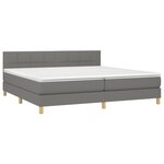vidaXL Sommier à lattes de lit avec matelas Gris foncé 200x200cm Tissu