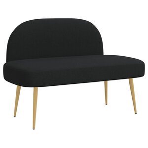 vidaXL Banc rembourré avec dossier Noir 110 x 60 x 76 cm Polyester