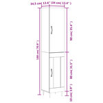 vidaXL Buffet haut Chêne fumé 34 5x34x180 cm Bois d'ingénierie