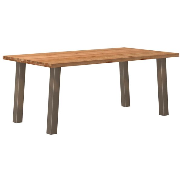 vidaXL Table à manger marron clair bois de chêne massif rectangulaire