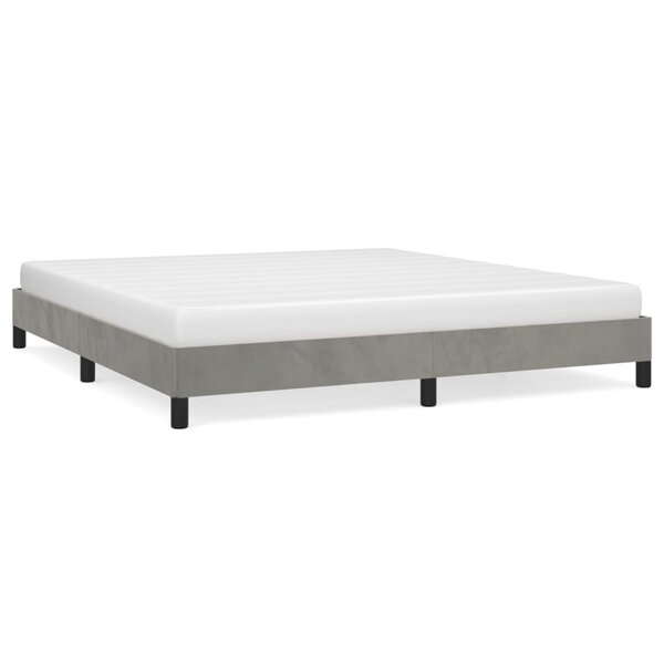 vidaXL Cadre de lit Gris clair 160x200 cm Velours