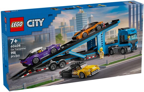 LEGO City - Camion de Transport de Voitures de Sport - 60408 : Aventures de Construction et Jeu Imaginatif