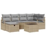 vidaXL Ensemble de canapé de jardin 7 Pièces beige et gris clair
