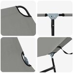 vidaXL Chaise longue pliante 1-personne Gris 56 x 189 x 87 cm tissu