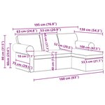 vidaXL Canapé Crème 215 x 138 x 80 cm tissu