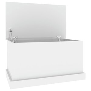 vidaXL Boîte de rangement blanc brillant 70x40x38 cm bois d'ingénierie