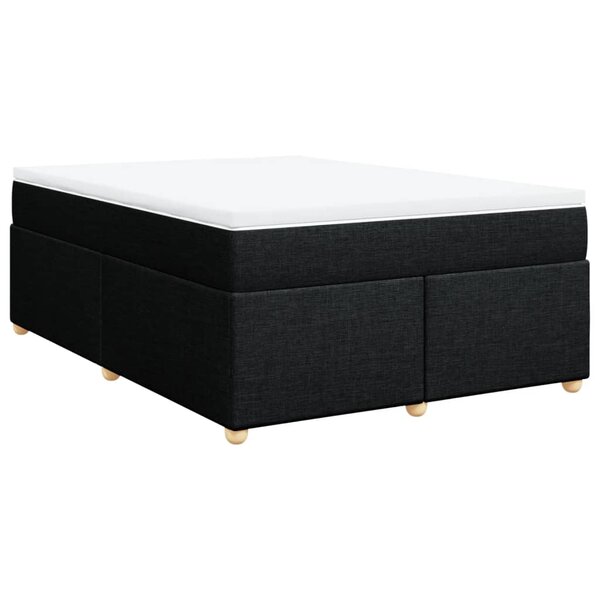 vidaXL Sommier à lattes de lit avec matelas Noir 140x200 cm Tissu