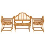 Salon de jardin meuble d'extérieur ensemble de mobilier 4 pièces bois de teck solide 02_0016247