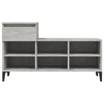 vidaXL Armoire à chaussures Gris béton 102x36x60 cm Bois d'ingénierie