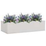 vidaXL Boîte à fleurs de bureau Gris clair 90x40x23 cm Acier