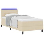 vidaXL Lit à ressorts avec matelas Crème 80 x 200 cm tissu