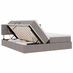 vidaXL Lit de rangement LED avec matelas Taupe 180 x 200 cm Tissu