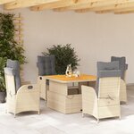 vidaXL Ensemble à manger de jardin avec coussins 5Pièces Beige poly rotin