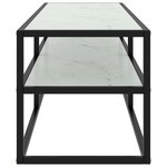 vidaXL Meuble TV noir avec verre marbre blanc 120x40x40 cm